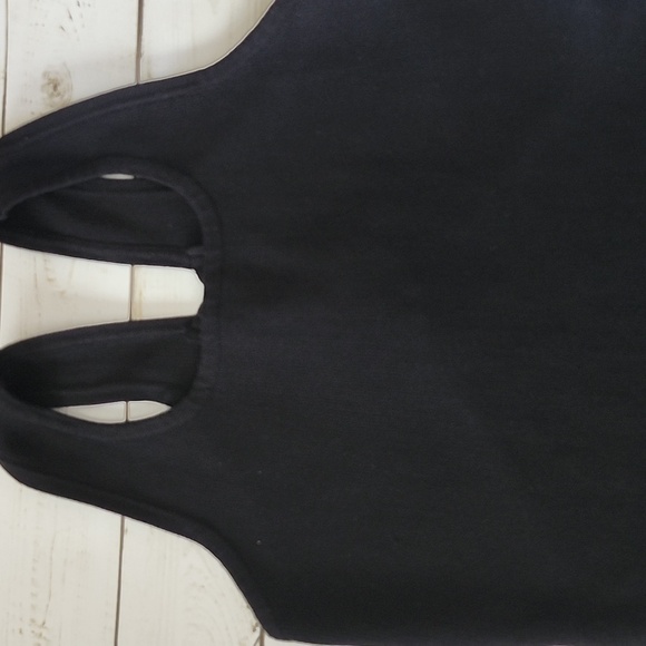 Debu Bodycon Stretch Knit Sleeveless Dress Size S Black Lace Up & Cut Out Back - Picture 5 of 9